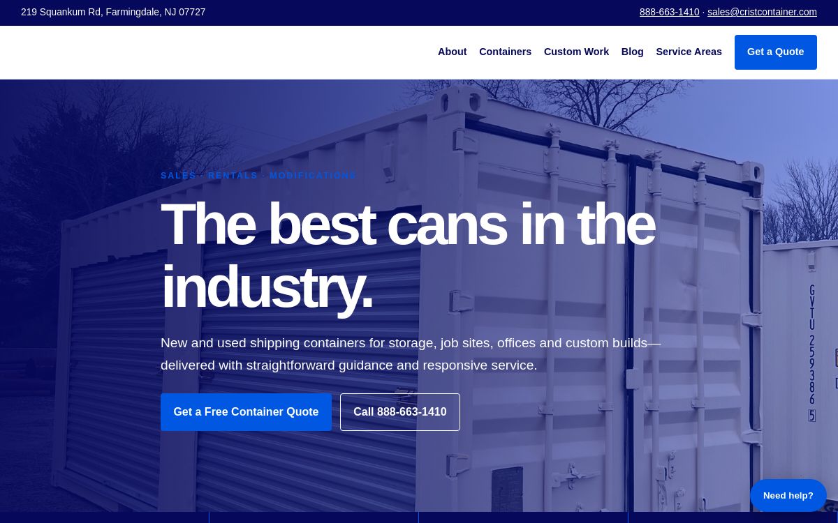 Crist Container website preview